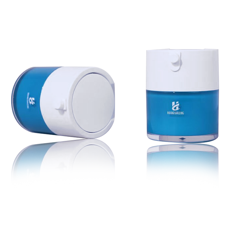 HS-036 Azul 30G 1oz Plástico Acrílico Cosmético Jar Creme Recipientes Plásticos Frasco de soro para cosméticos e cuidados com a pele