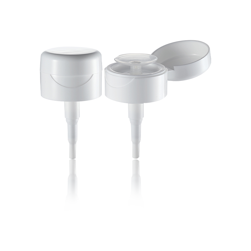 Distribuidor de líquido com cabeça de bomba cosmética de operação com uma mão flip-top-HY32A-59